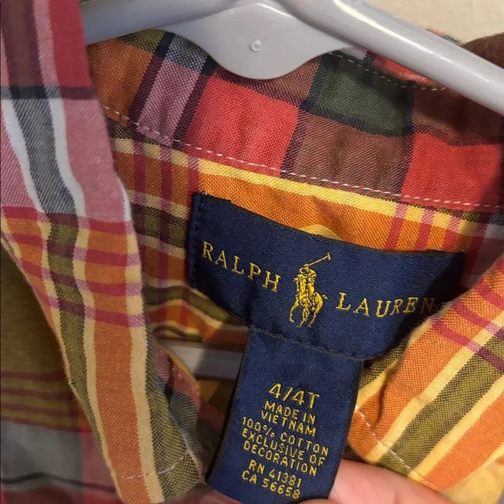 Ralph Lauren Multicolor Plaid Button-Down Shirt boys 4T